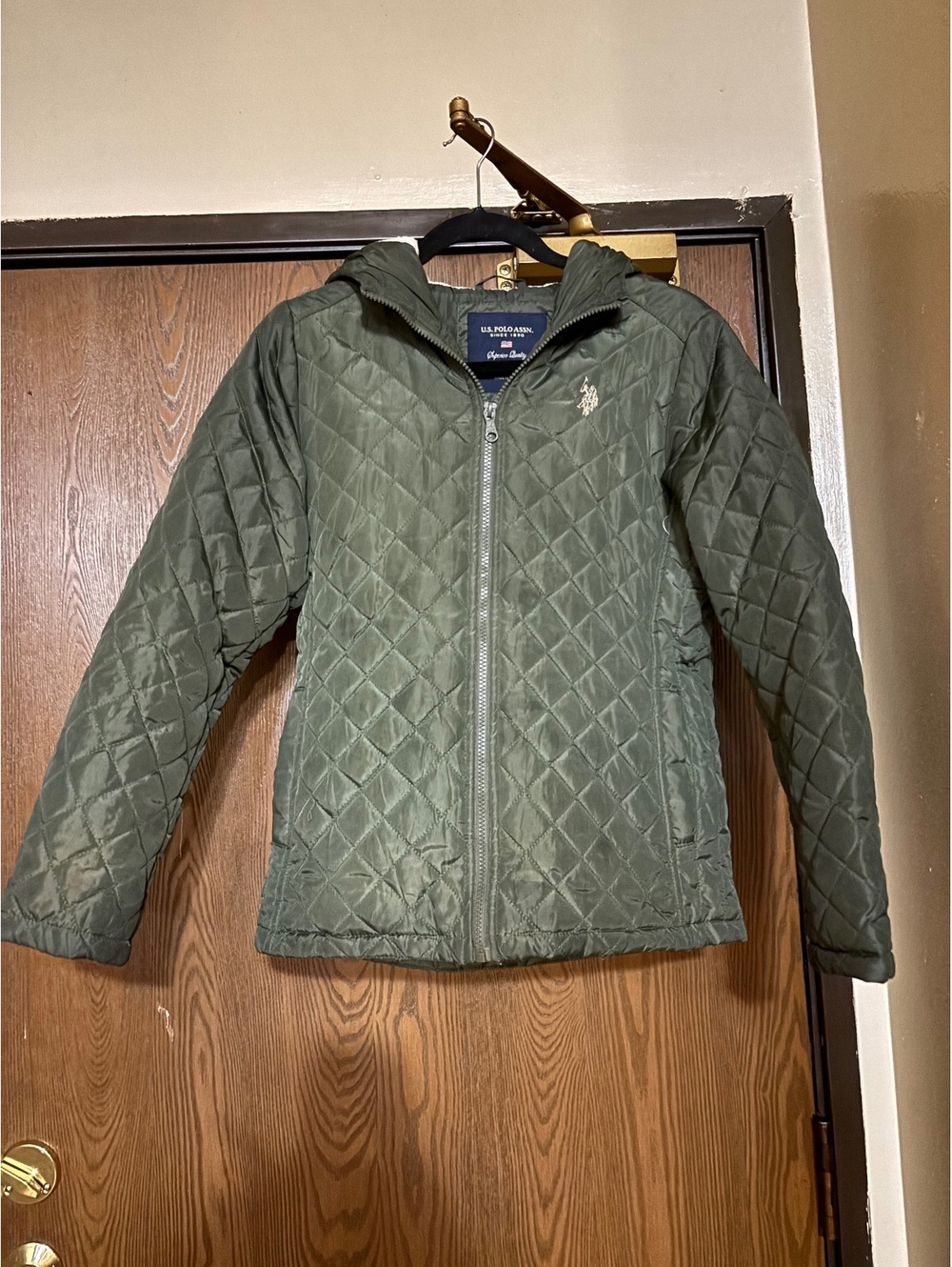 Olive Green U.S. Polo Assn. Quilted Jacket- Size Small